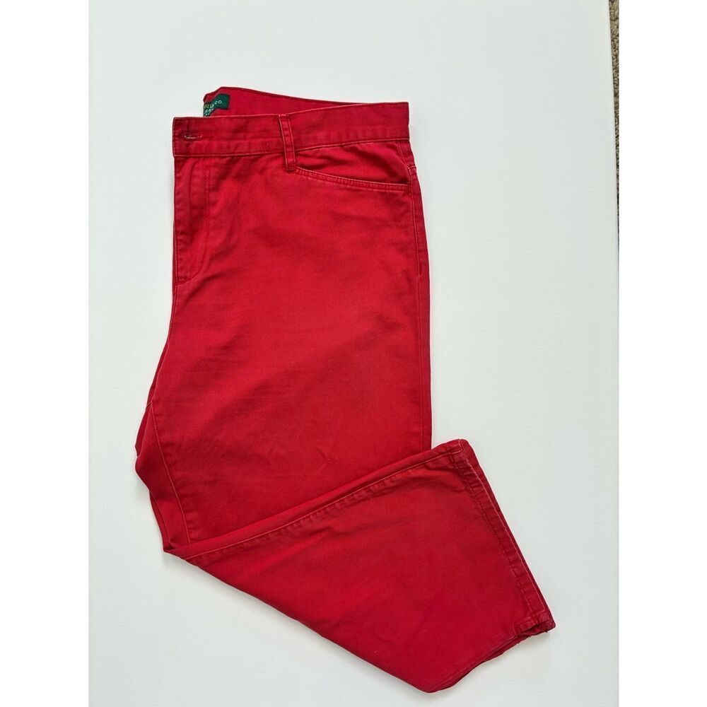 Lauren Ralph Lauren Classic Midcalf wide leg cropped red jeans